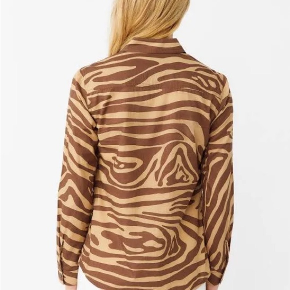 Brown Zebra Print Women's Top - Picture 3 of 6